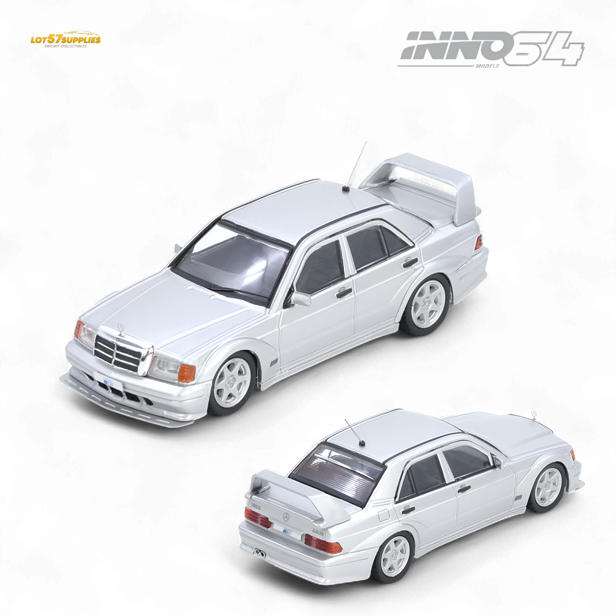 Inno64 Mercedes Benz 190E Silver 1:64