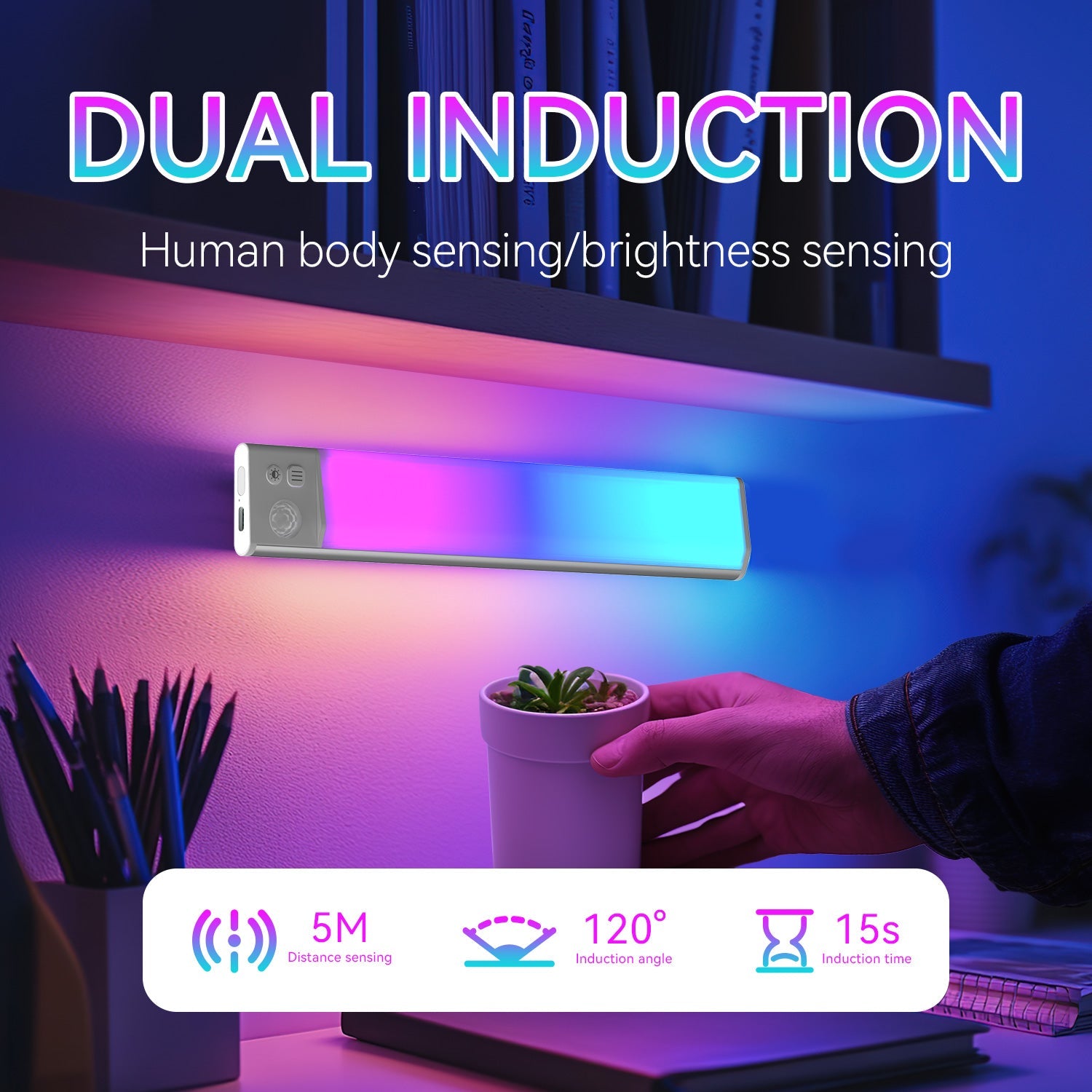 LED Under Cabinet Lighting Hardwired, Smart Adjustable White and RGB Dimmable Lights for Under Cabinets in Kitchen, Compatible with Alexa Google