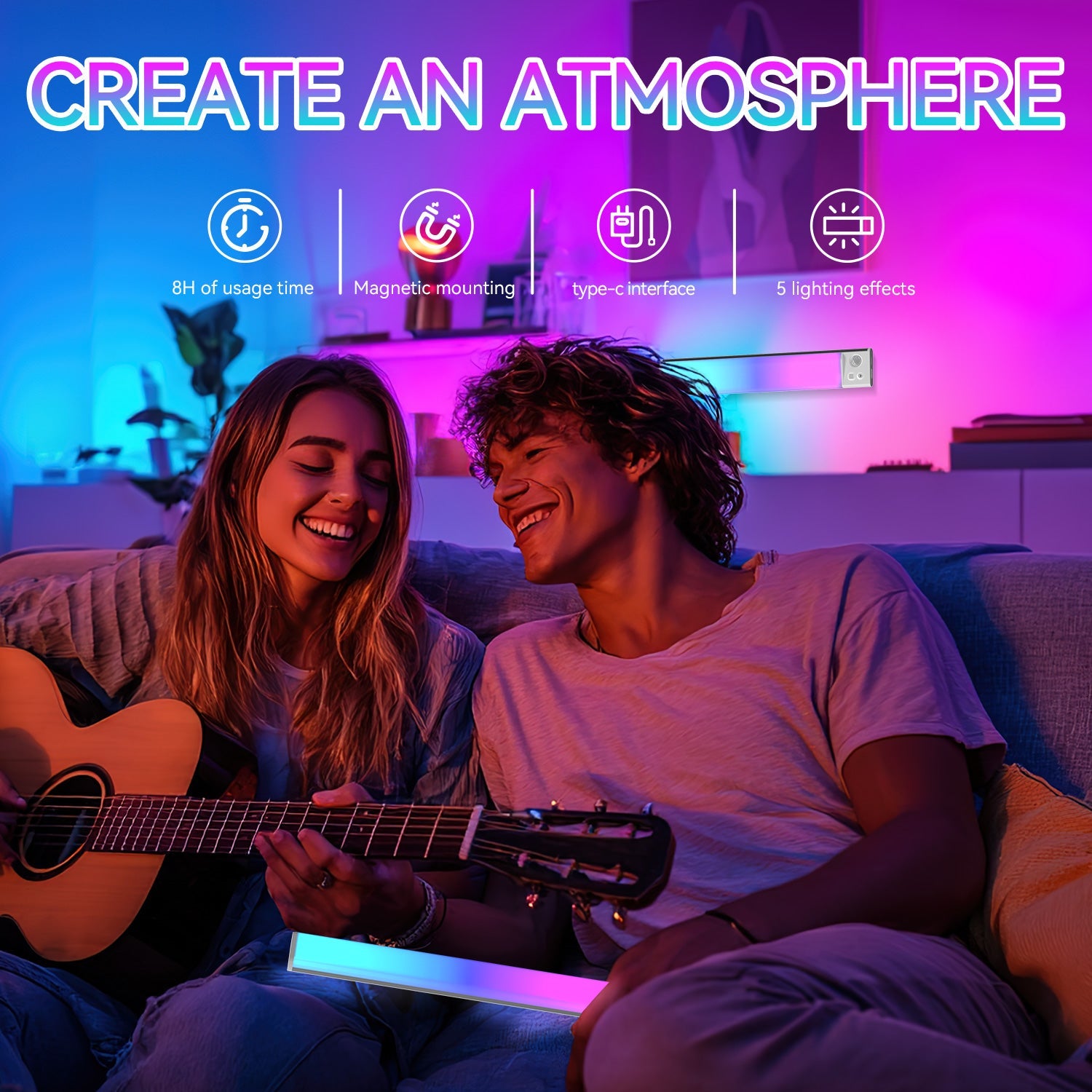 LED Under Cabinet Lighting Hardwired, Smart Adjustable White and RGB Dimmable Lights for Under Cabinets in Kitchen, Compatible with Alexa Google