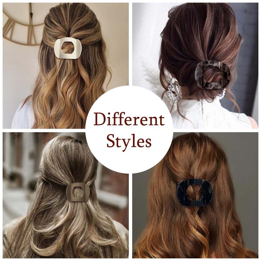 6 Pcs Flat Hair Clips Women Large Claw Clips Strong Hold No Slip Barrettes