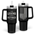 Retirement Gift for Men - 40oz Stainless Steel Insulated Coffee Tumbler with Lid & Straw, Gift Ideas for Boss Coworkers Fathers Husband, Christmas Birthday