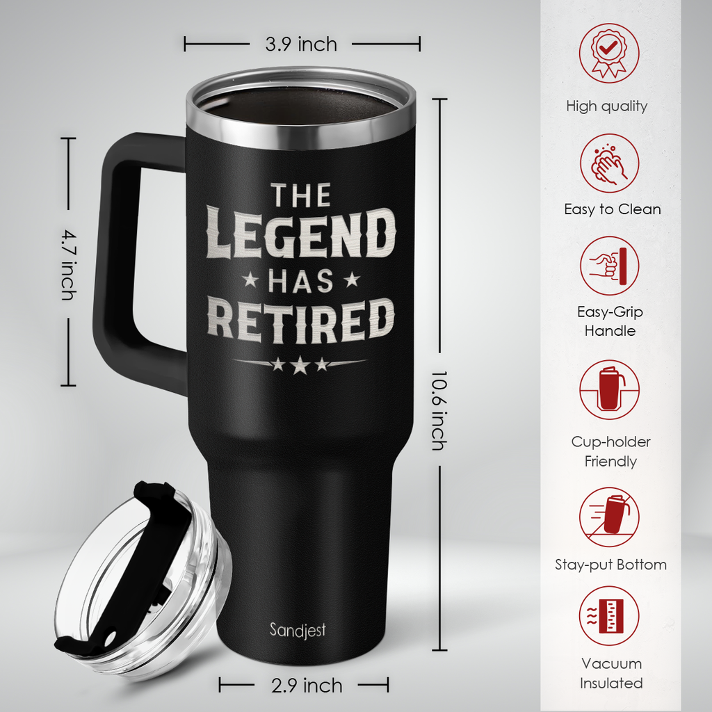 Retirement Gift for Men - 40oz Stainless Steel Insulated Coffee Tumbler with Lid & Straw, Gift Ideas for Boss Coworkers Fathers Husband, Christmas Birthday