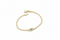 Evil Eye Charm Bracelet with Curb Chain in 925 Sterling Silver