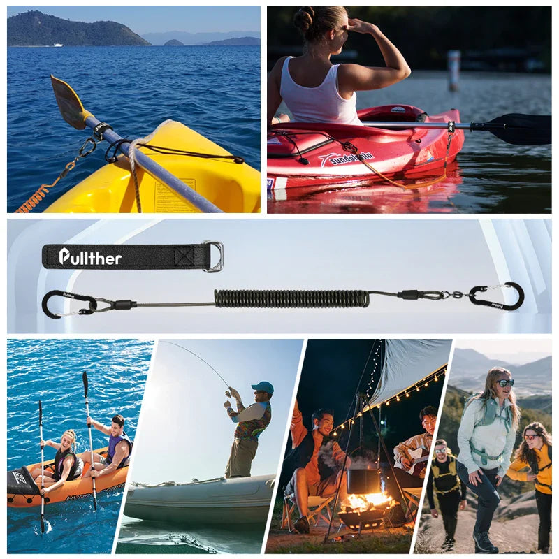 2 Meter Elastic Fishing Rod Strap with Metal Buckle