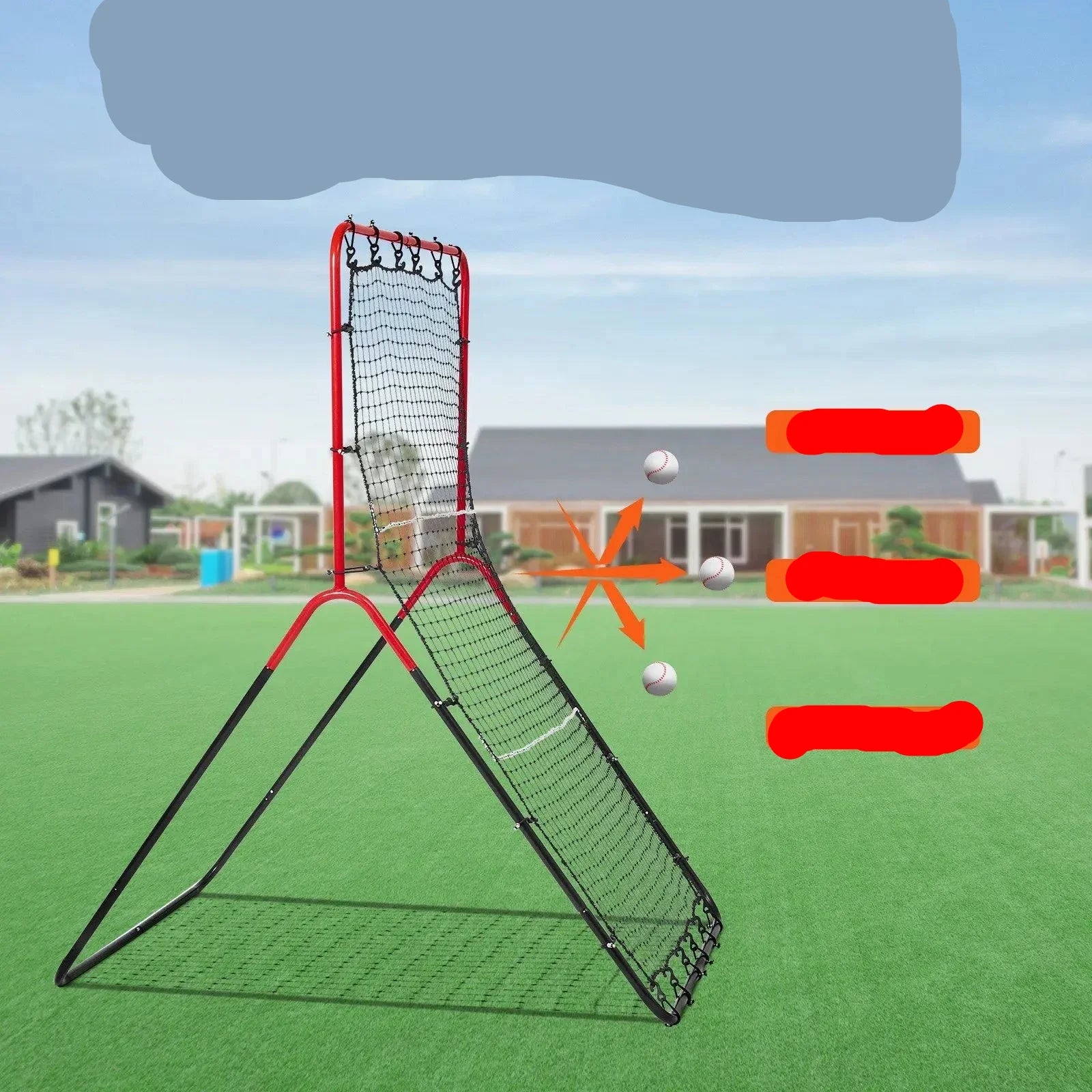 3x4.5 ft Pitch Back 3-Way Trainer Baseball And Softball Rebounder Net