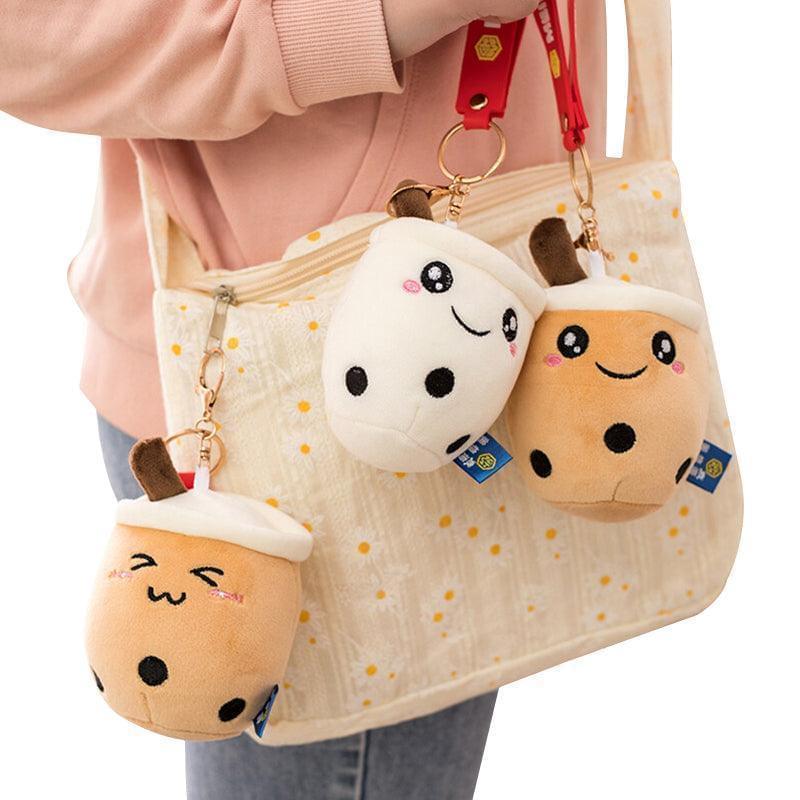Boba Plush Keychain 3 pcs Set for Car Keys and Kawaii Gift Lovers