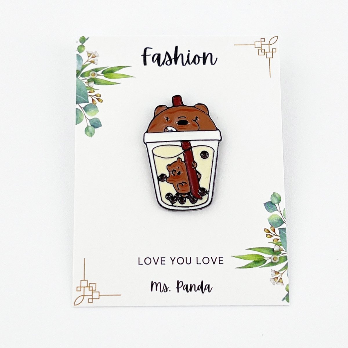 Fun Boba Drink Enamel Pin – Cup Shaped Pin for Collectors