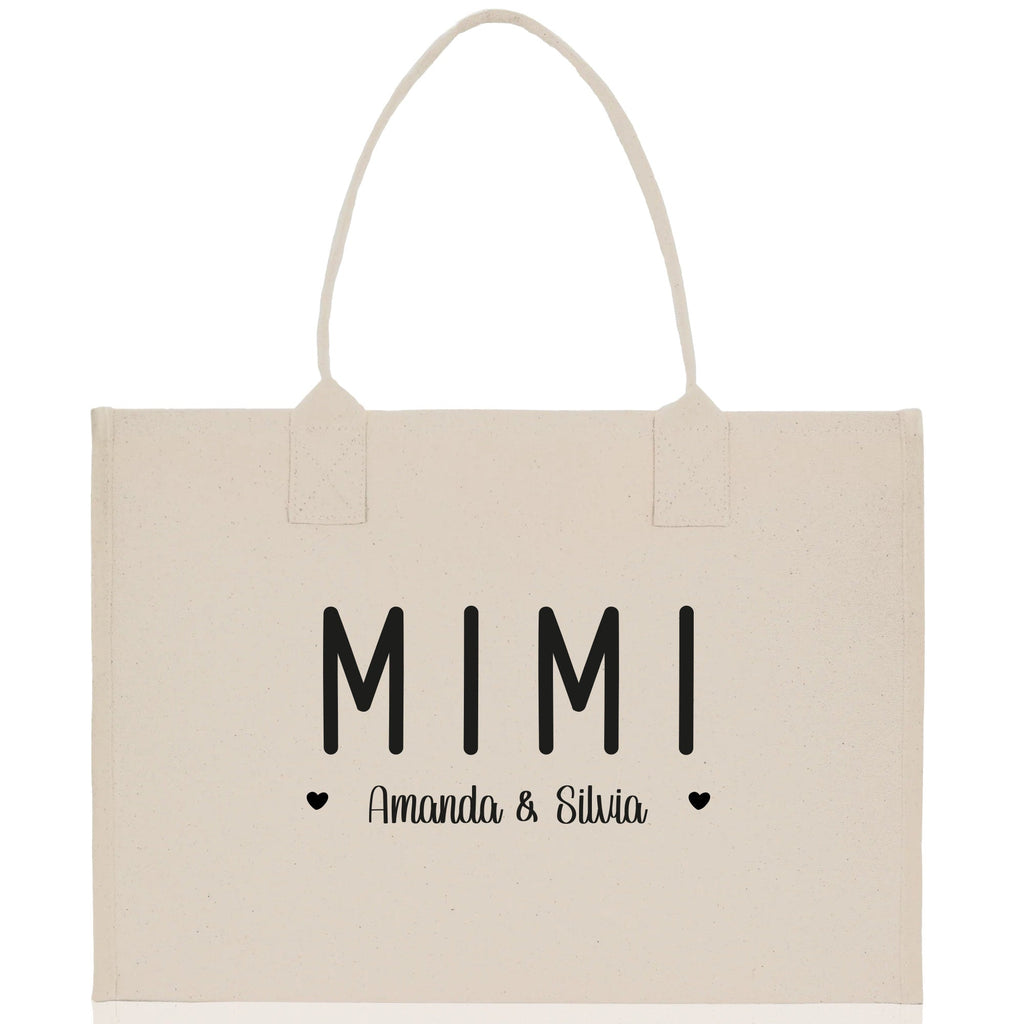 Mimi Grandchild Kids Names Custom Grandma Tote Bag Grandma's Getaway Bag Gigi Bag Personalized Grandma Gift Bag Shopping Bag Mother Day Gift