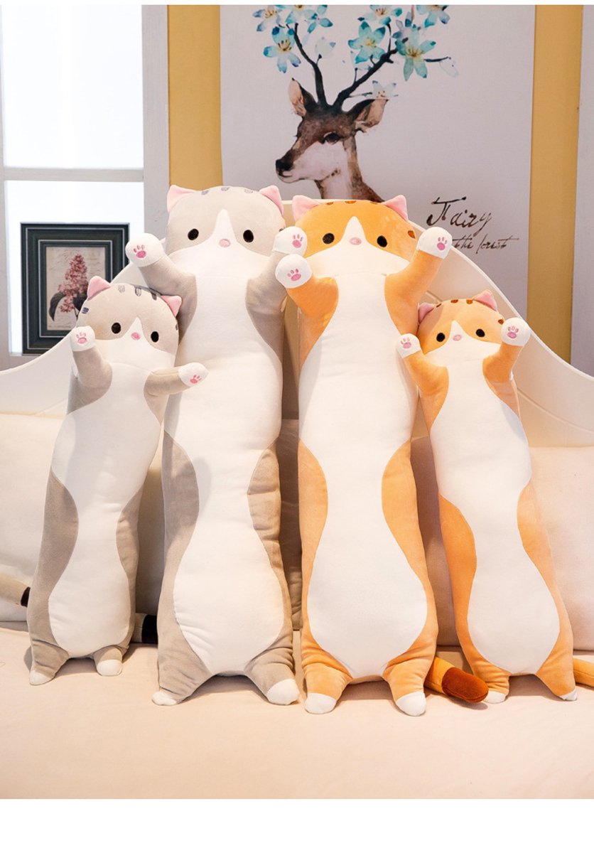 Long Cat Plush Pillow – 26" Soft Cuddly Gift for Kids