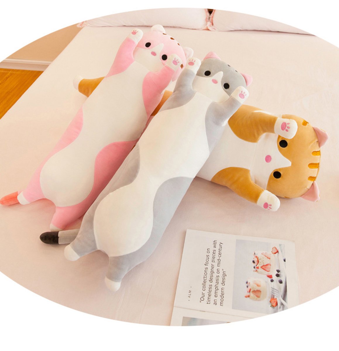 Long Cat Plush Pillow – 26" Soft Cuddly Gift for Kids