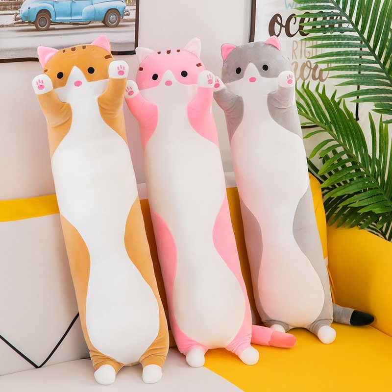 Long Cat Plush Pillow – 26" Soft Cuddly Gift for Kids