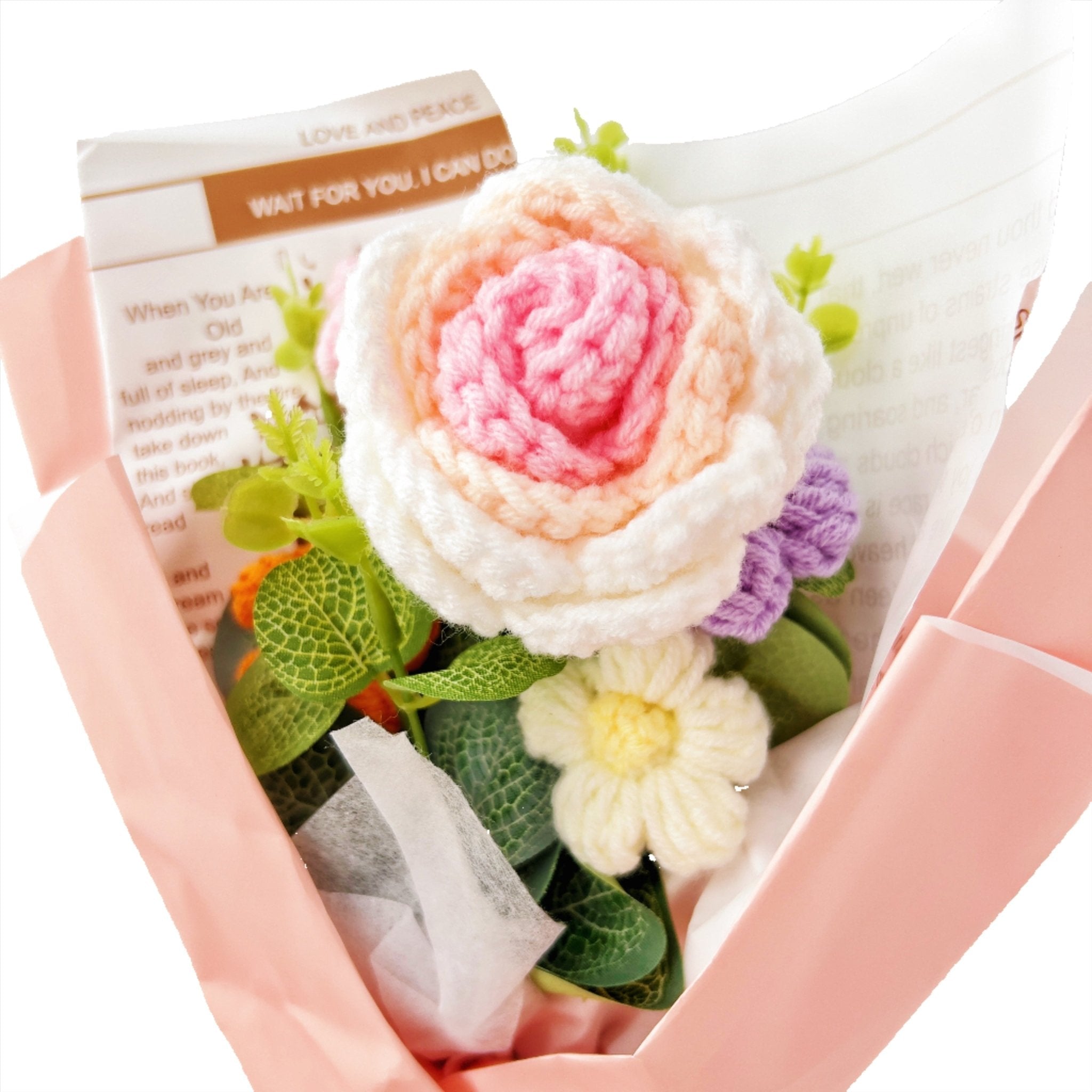 Rose Crochet Bouquet Romantic Gift for Girlfriend