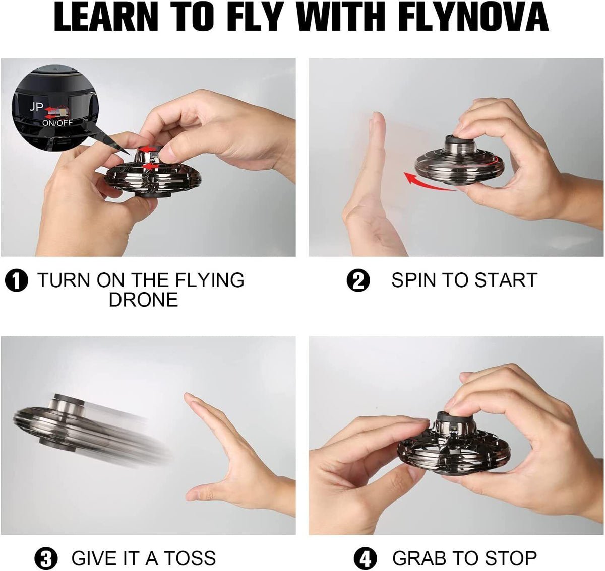 Rechargeable UFO Flying Spinner Drone Plastic Fidget Spinner Toy